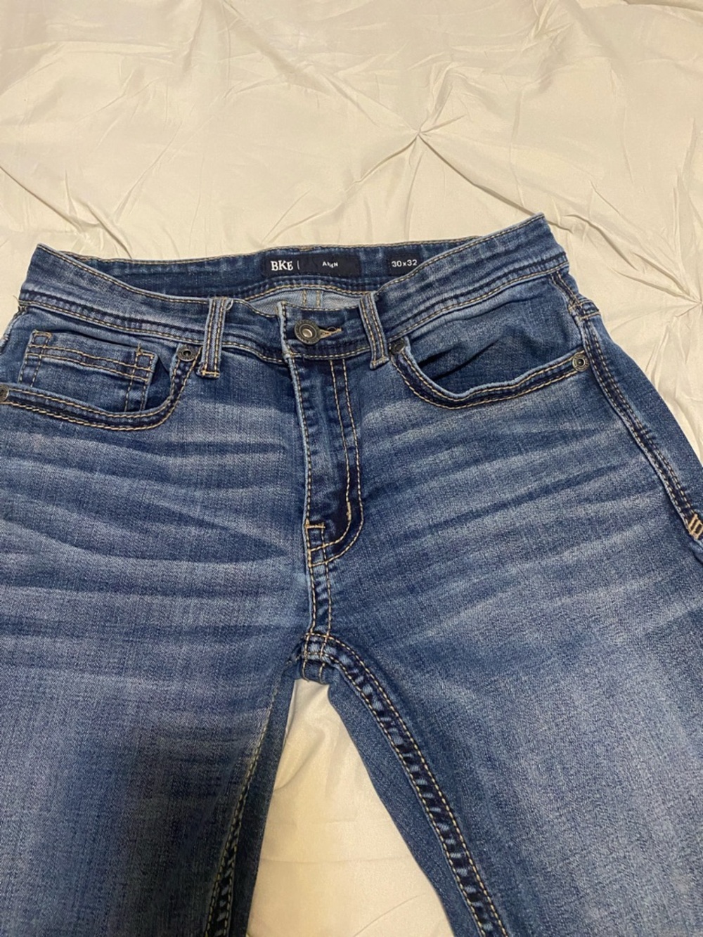 BKE Men's Medium Blue Flare Jeans - Picture 3 of 5